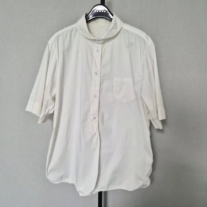 [BUNJANG] KUHO White Cotton Blend Oversized Fit Short Sleeve Blouse / KUHO 구호 165-88 셔츠 블라우스 W-반팔-200