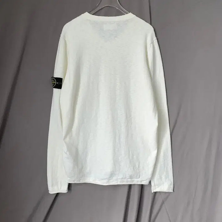 [BUNJANG] Stone Island 20 V-Neck Knit Long Sleeve Sweater / L 스톤아일랜드 20 와펜 V넥 니트 롱슬리브 긴팔티