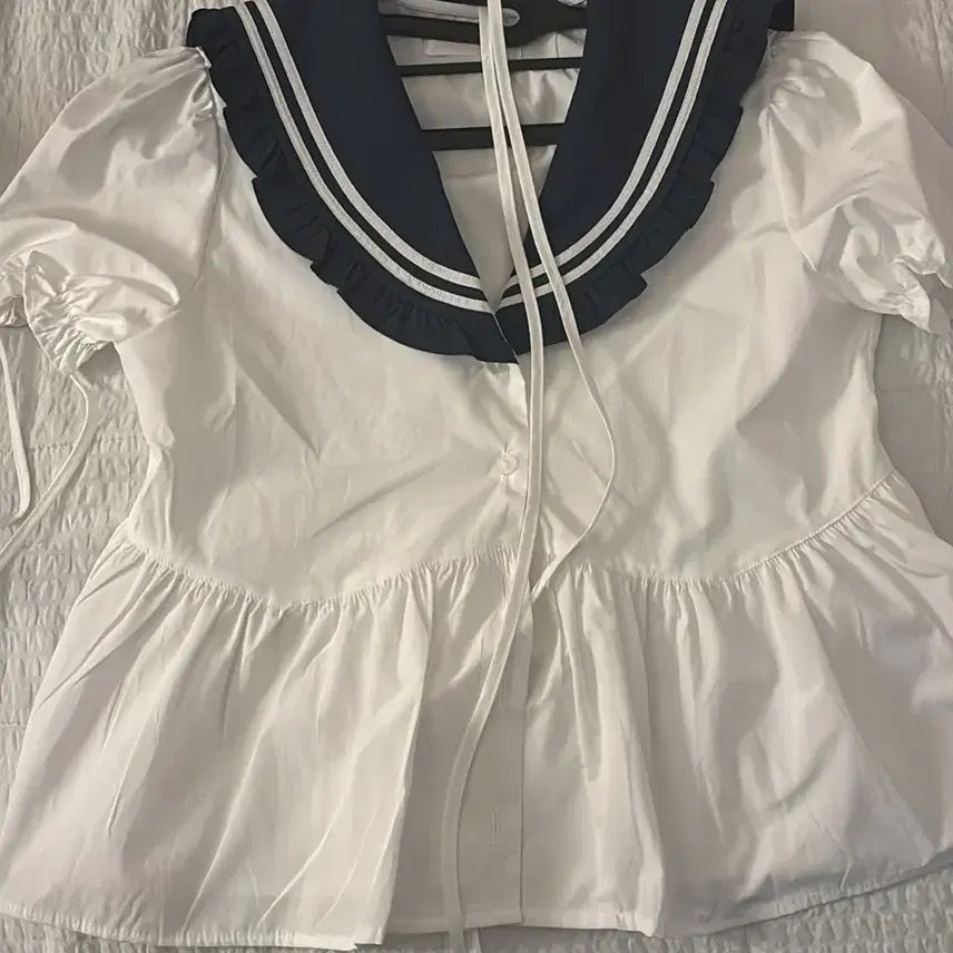 [BUNJANG] Aidang Club Sailor Blouse Navy / 아이당클럽 세일러 블라우스 네이비