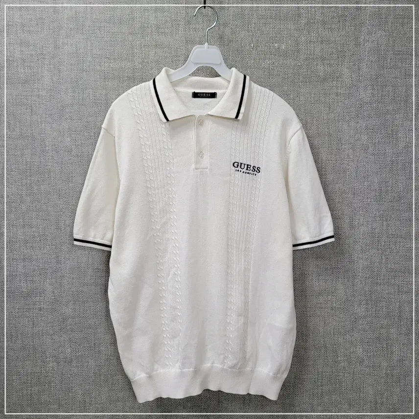 [BUNJANG] GUESS White Short Sleeve Knit Men&