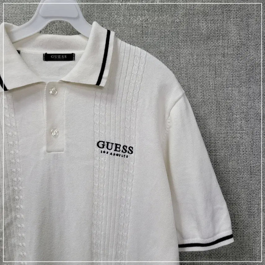 [BUNJANG] GUESS White Short Sleeve Knit Men&