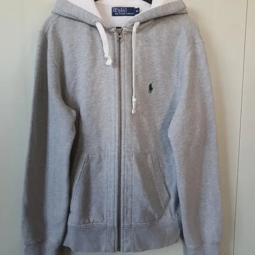 [BUNJANG] Polo Ralph Lauren Zip-Up Hoodie (Grey, M) - Brushed Interior / 폴로 랄프로렌 후드집업 M 안감기모 그레이