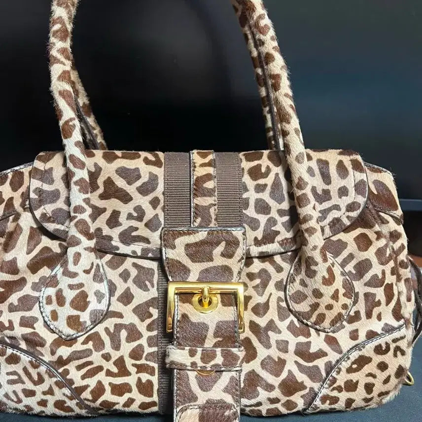[BUNJANG] Prada Cavallino Giraffe Print Ponyhair Shoulder Bag / 프라다 카발리노 지라프 프린트 포니헤어 숄더백