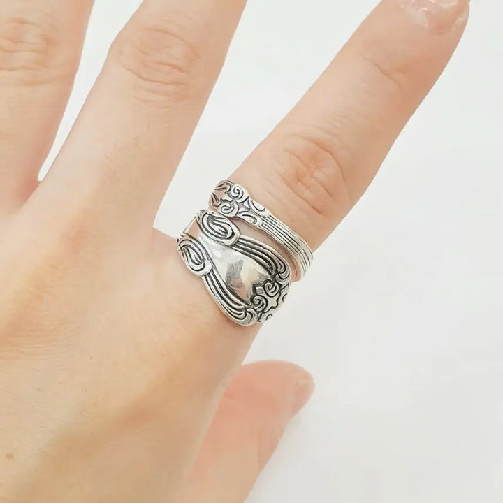 [BUNJANG] Antique Silver Open Ring (Size 17 adjustable) / 앤틱 은반지 오픈링 (042)