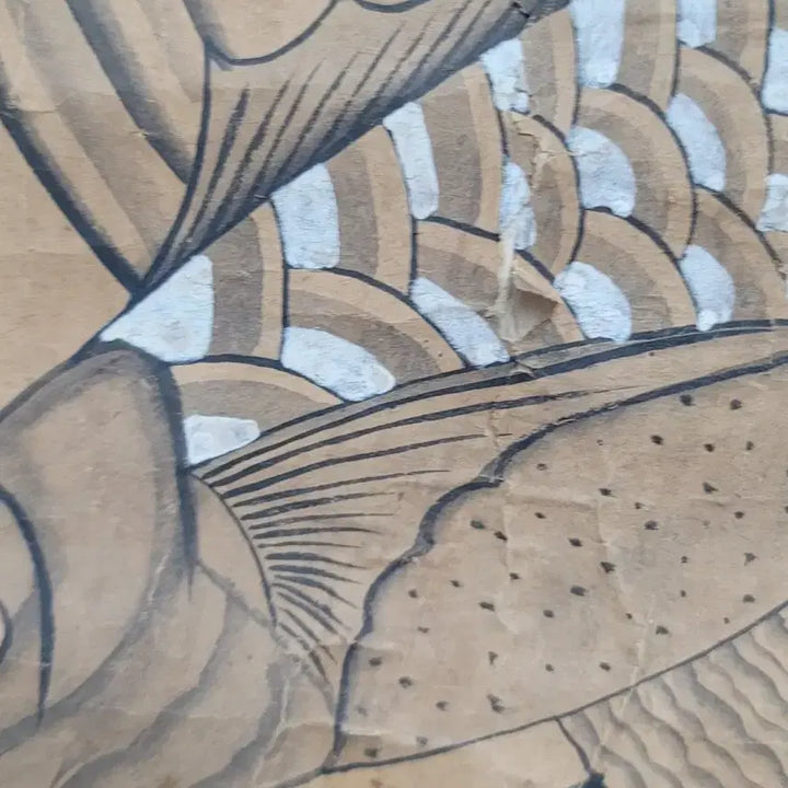 [BUNJANG] Korean Folk Painting "Mundodo" Antique Scroll / 문자도 그림 골동품