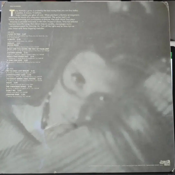 [BUNJANG] Tony Mottola Close to You: A Guitar for Lovers LP Vinyl Record / Tony Mottola_A Guitar for lover&