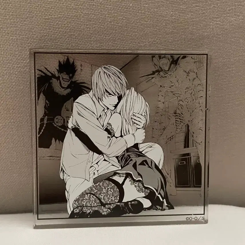 [BUNJANG] Death Note Light Yagami &amp; Misa Amane Original Art Acrylic Block Standee / 데스노트 라이토 미사 원화전 아크릴 블럭 코마플레이트 스탠드