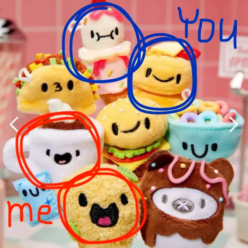 [BUNJANG] Miniverse Plush Coffee &amp; Pickle Chicken Set / 미니벌스 플러쉬 커피랑 피클치킨으로 아이스크림, 팬케익 거래 구