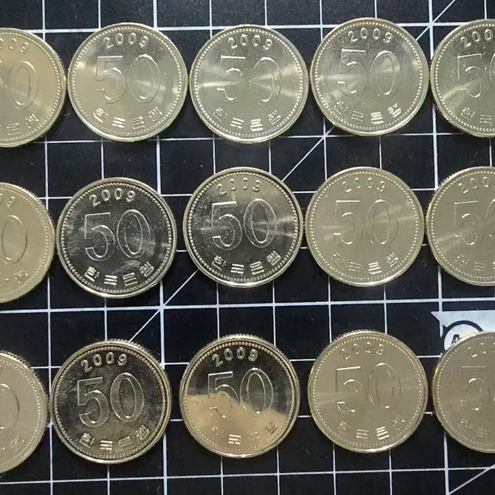 [BUNJANG] 2009 50 Won Coin Rolls - 15 Units / 2009년 50주 롤 해체분 15개