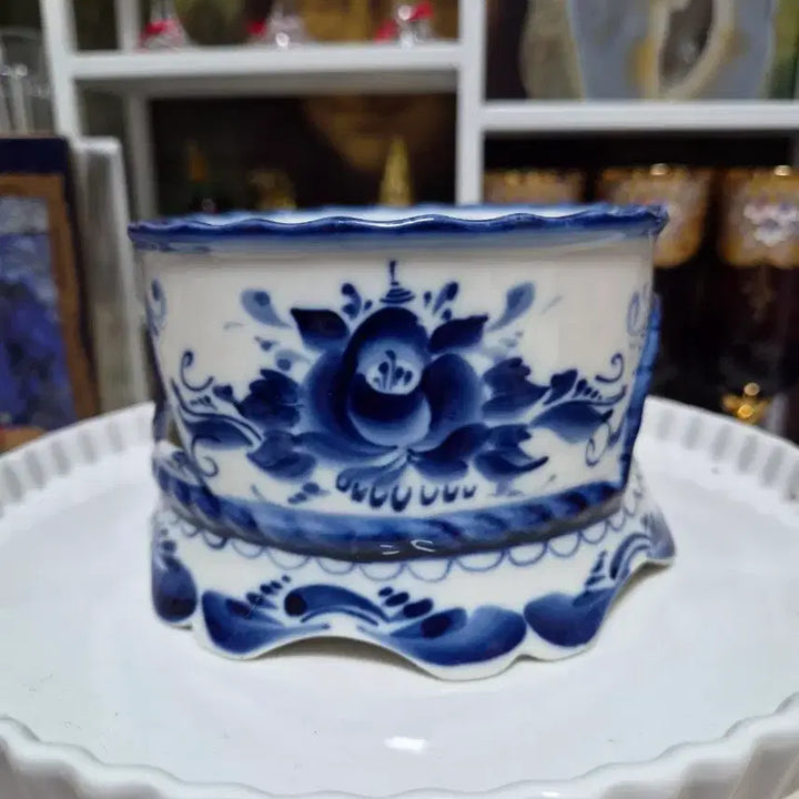 [BUNJANG] Antique Russian Gzhel Teapot Warmer / 앤틱 러시아 그젤 티팟워머
