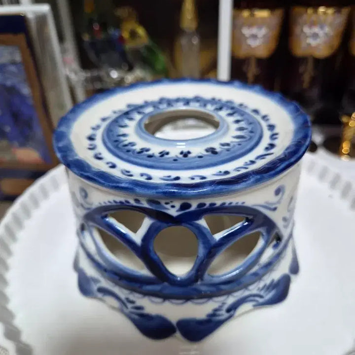 [BUNJANG] Antique Russian Gzhel Teapot Warmer / 앤틱 러시아 그젤 티팟워머