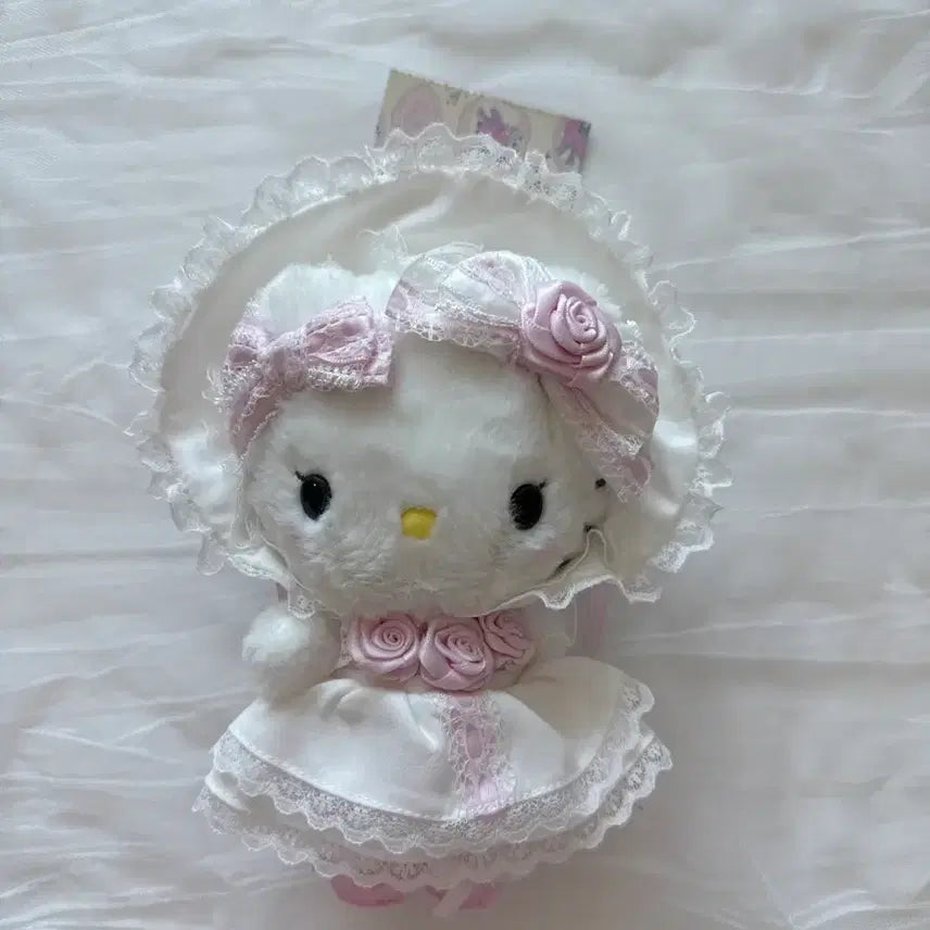 [BUNJANG] Sanrio Original White Frill Wedding Series Hello Kitty Makko Doll / 산리오 오리지날 화이트 프릴 웨딩시리즈 헬로키티 마코