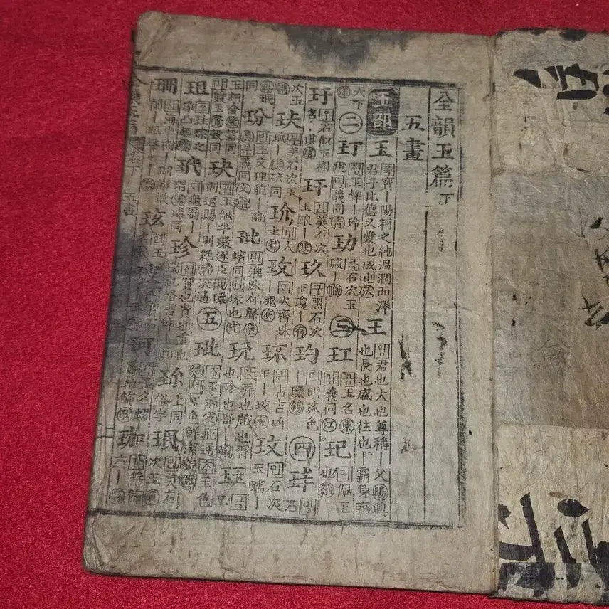 [BUNJANG] Joseon Dynasty, Woodblock Printed Jeonwunokpyeon (Complete Dictionary), Volume 2 (Lower) - Complete Edition / 전운옥편 .하권 완본 | 안쪽 능화판 배접 및