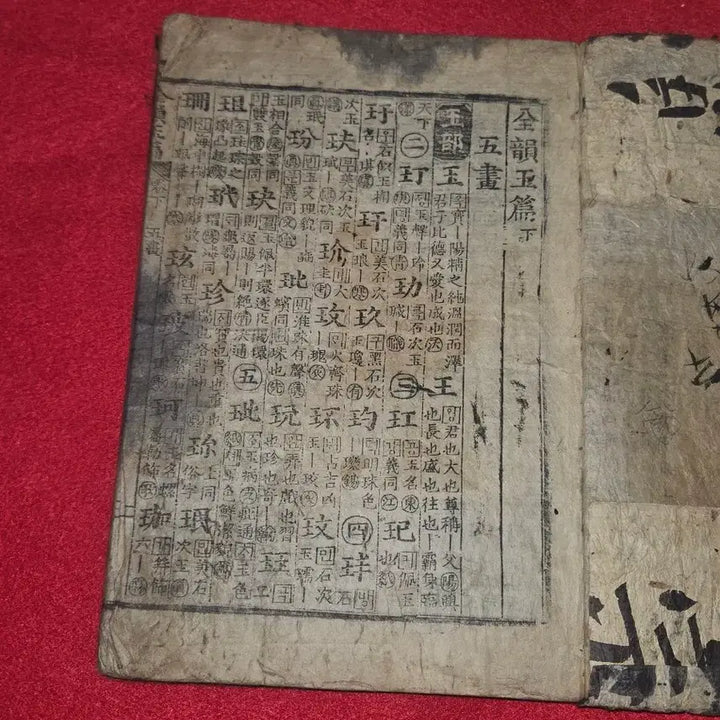 [BUNJANG] Joseon Dynasty, Woodblock Printed Jeonwunokpyeon (Complete Dictionary), Volume 2 (Lower) - Complete Edition / 전운옥편 .하권 완본 | 안쪽 능화판 배접 및