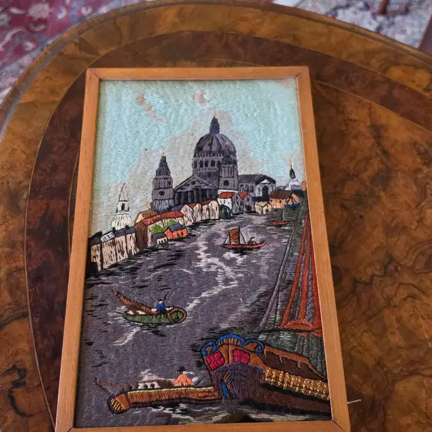 [BUNJANG] Vintage Venetian Landscape Embroidered Frame / 빈티지 베네치아  풍경 자수액자