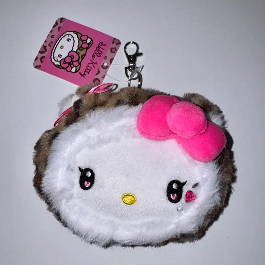 [BUNJANG] Sanrio Hello Kitty Leopard Print Lilpass Pouch Keyring / 산리오 보석 호피핑크 헬로키티 릴패스 파우치 키링