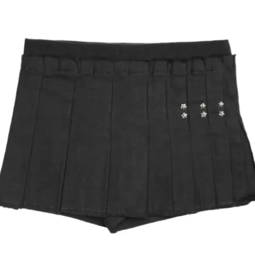 [BUNJANG] Bonnet Star Rivet Pleated Skirt Black / 본네 스타 리벳 플리츠 스커트 블랙