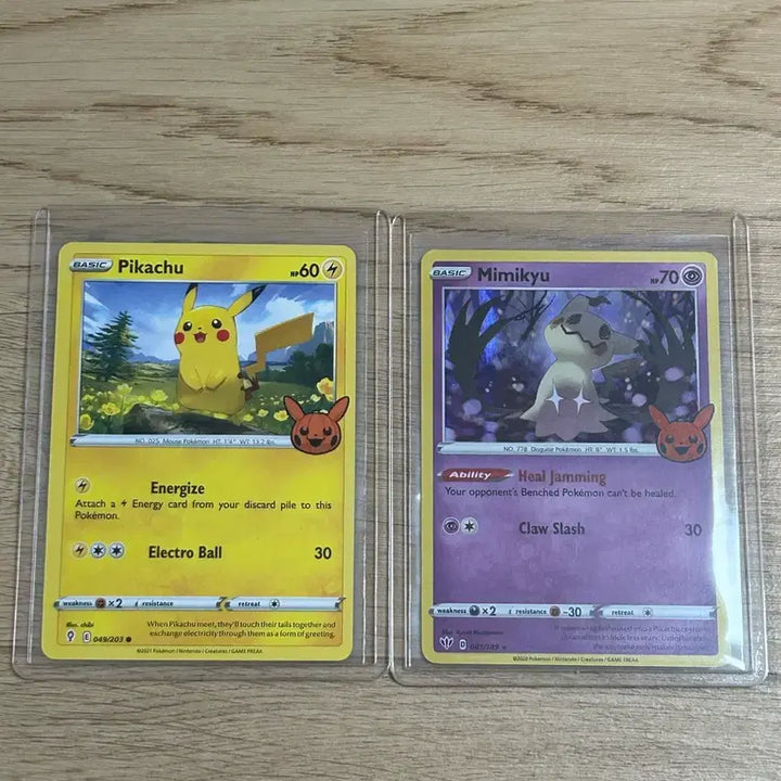 [BUNJANG] Halloween Promo 2022 Phanpy &amp; Pikachu Cards / 할로윈 프로모 따라큐&amp;피카츄