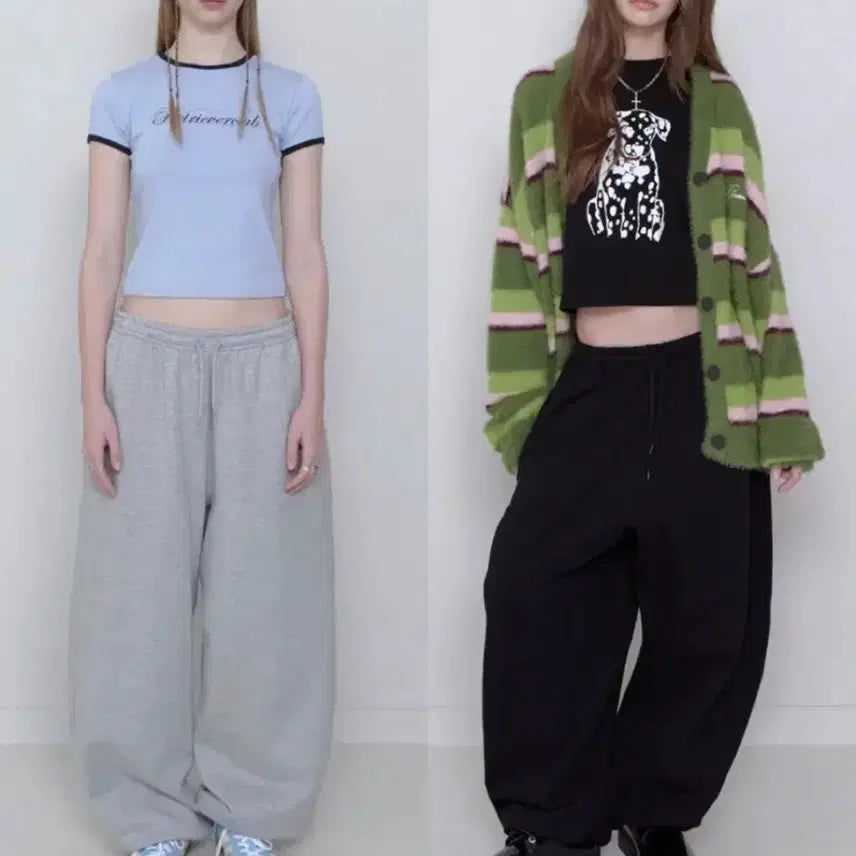 [BUNJANG] Retriever Club Cut Out Training Pants (Bundle Set) / 새상품) 블랙,그레이 2개일괄 무신사 리트리버클럽 컷 아웃 트레이닝 팬츠