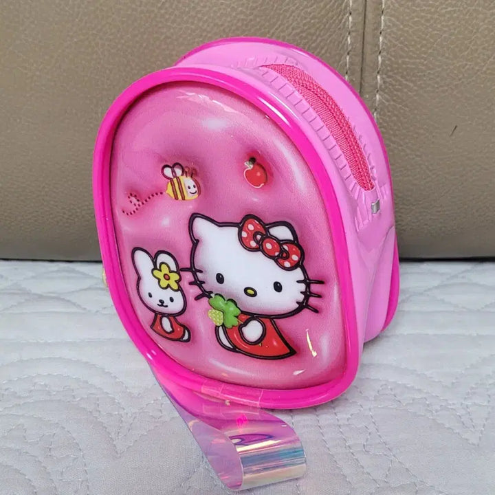 [BUNJANG] Sanrio Hello Kitty Check Overalls Plush + Pouch + Keyring Set (New) / 산리오 정품 헬로키티 체크 멜빵인형 + 파우치+키링인형 세트(새상품)