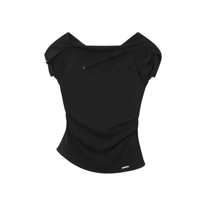 [BUNJANG] Miseki Seoul Drape Mode Hoodie Top Black Size 2 / 미세키서울 드레이프 모드 후디 탑 블랙 2