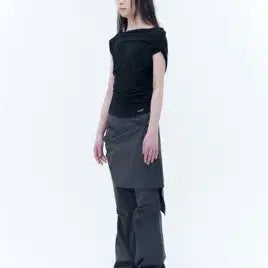 [BUNJANG] Miseki Seoul Drape Mode Hoodie Top Black Size 2 / 미세키서울 드레이프 모드 후디 탑 블랙 2