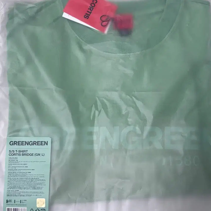 [BUNJANG] Cortis Greengreen Pop-up T-Shirt L / 코르티스 GREENGREEN 팝업 티셔츠 그린 새상품 L