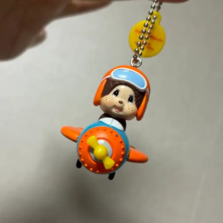 [BUNJANG] Vintage Monchhichi Pilot Strap Keychain / 고전 몬치치 스트랩 키링