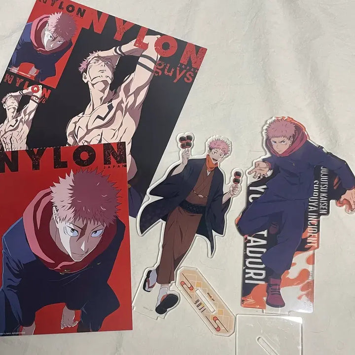 [BUNJANG] Jujutsu Kaisen Yuji Itadori Acrylic Stand &amp; Poster Bundle / 주술회전 이타도리 유지 아크릴 스탠드 포스터 일괄