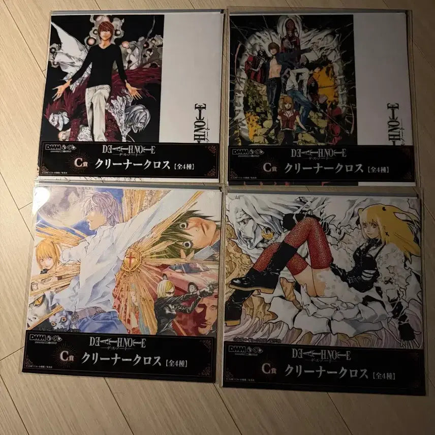 [BUNJANG] Death Note DMM Lottery C Prize Cleaner Cloth Set (4 Types) / 데스노트 dmm쿠지 c상 클리너 크로스 4종 세트 하위상