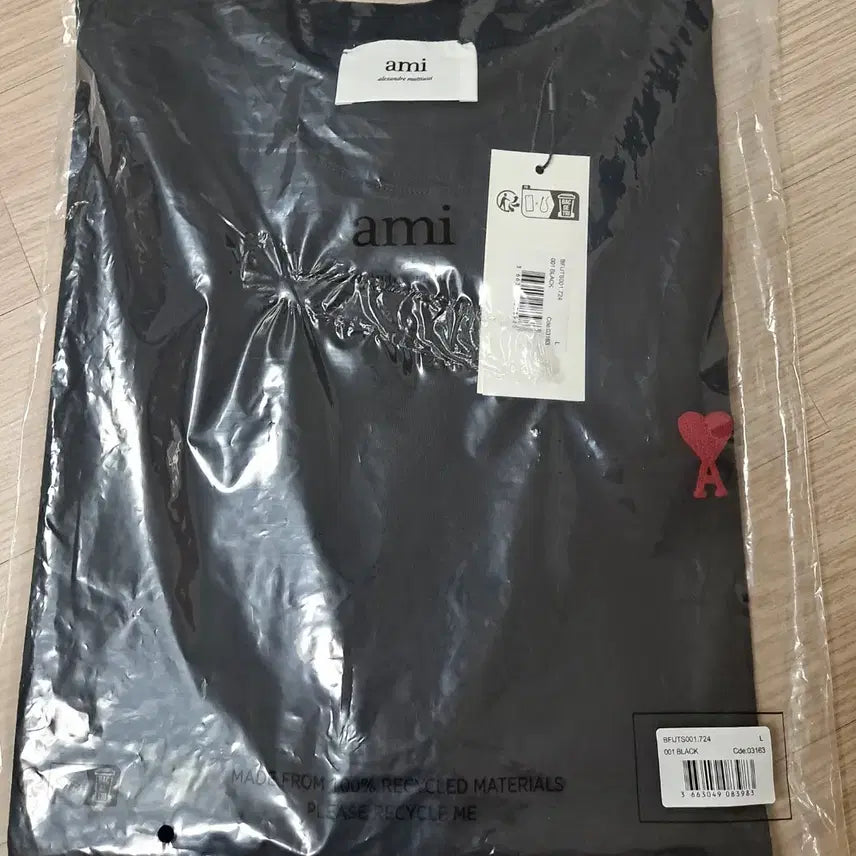 [BUNJANG] AMI Alexandre Mattiussi Black T-Shirt / 아미 알렉상드르 마티우 반팔티 블랙