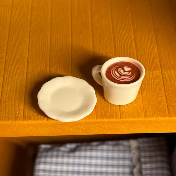 [BUNJANG] Miniature Latte Art Coffee Cup and Saucer Set / 미니어처 라떼아트 커피잔 컵받침 세트