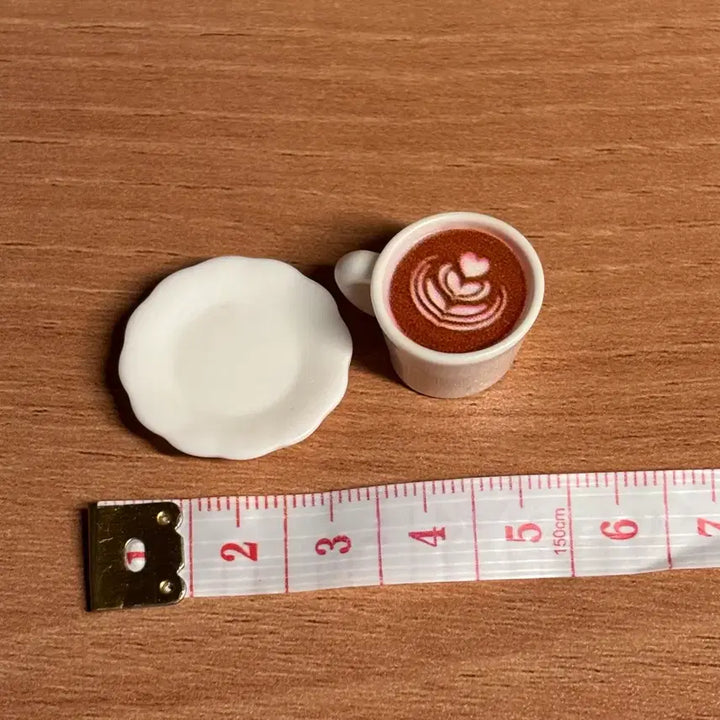 [BUNJANG] Miniature Latte Art Coffee Cup and Saucer Set / 미니어처 라떼아트 커피잔 컵받침 세트