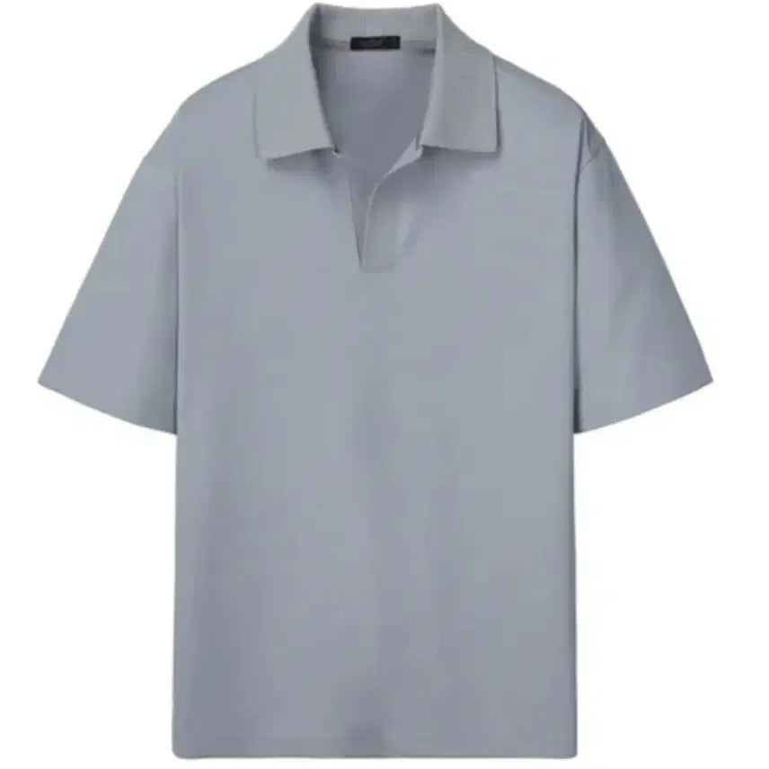 [BUNJANG] Jill Stuart New York Open Collar T-Shirt Light Blue XL / 새상품 질스튜어트뉴욕 오픈 카라티 라이트 블루 XL