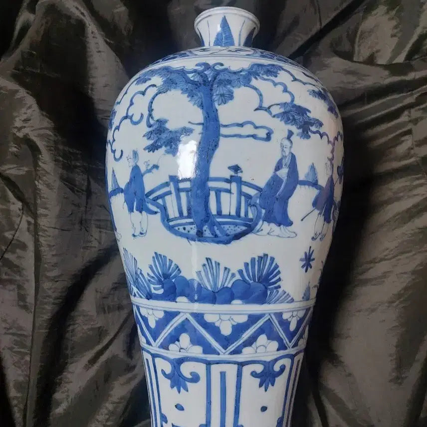 [BUNJANG] Ming Dynasty Wanli Period Blue and White Porcelain Vase / 대명만력년제 청화고인물도 매병