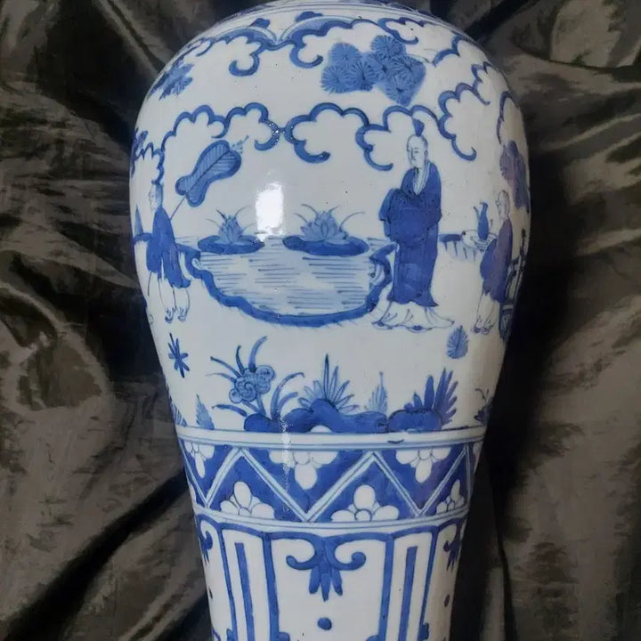 [BUNJANG] Ming Dynasty Wanli Period Blue and White Porcelain Vase / 대명만력년제 청화고인물도 매병