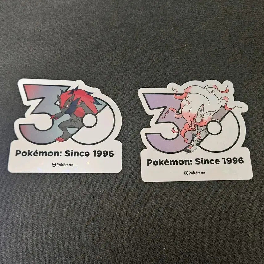 [BUNJANG] Pokemon 30th Anniversary Zoroark Logo Sticker Bundle Set / 포켓몬 30주년 로고스티커 (조로아크 2종 일괄)