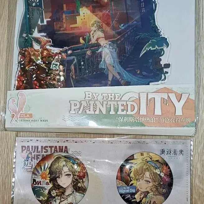 [BUNJANG] Reverse 1999 Villa Swimsuit Skin Acrylic Stand + Badge Bundle Set / 리버스1999 빌라 수영복스킨 아크릴스탠드+뱃지 일괄