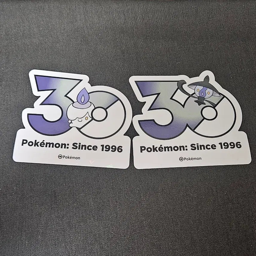 [BUNJANG] Pokemon 30th Anniversary Logo Sticker (Lampent &amp; Chandelure Bundle Set) / 포켓몬 30주년 로고스티커 (불켜미,램프라 일괄)