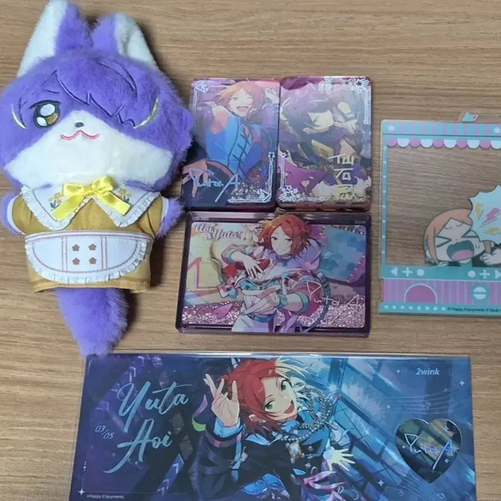 [BUNJANG] Ensemble Stars! Shinobu Akane Fox Plush &amp; Yuta Kirigaya Korotto Bundle Set / 앙스타 시노부 여우누이 유우타 시노부 코롯토 일괄