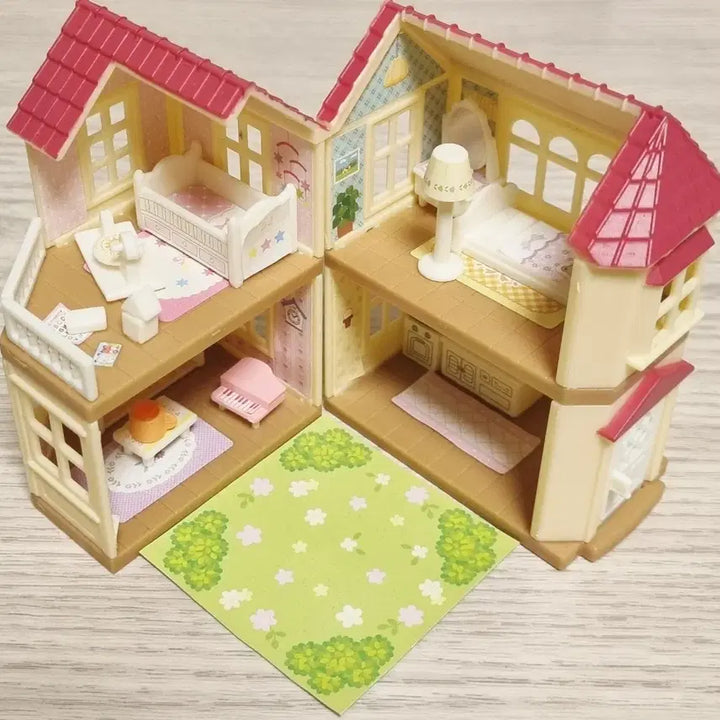 [BUNJANG] Mini Sylvanian Families Two-Story House Miniature Figure Set / 미니 실바니안 이층집 피규어 미니어쳐