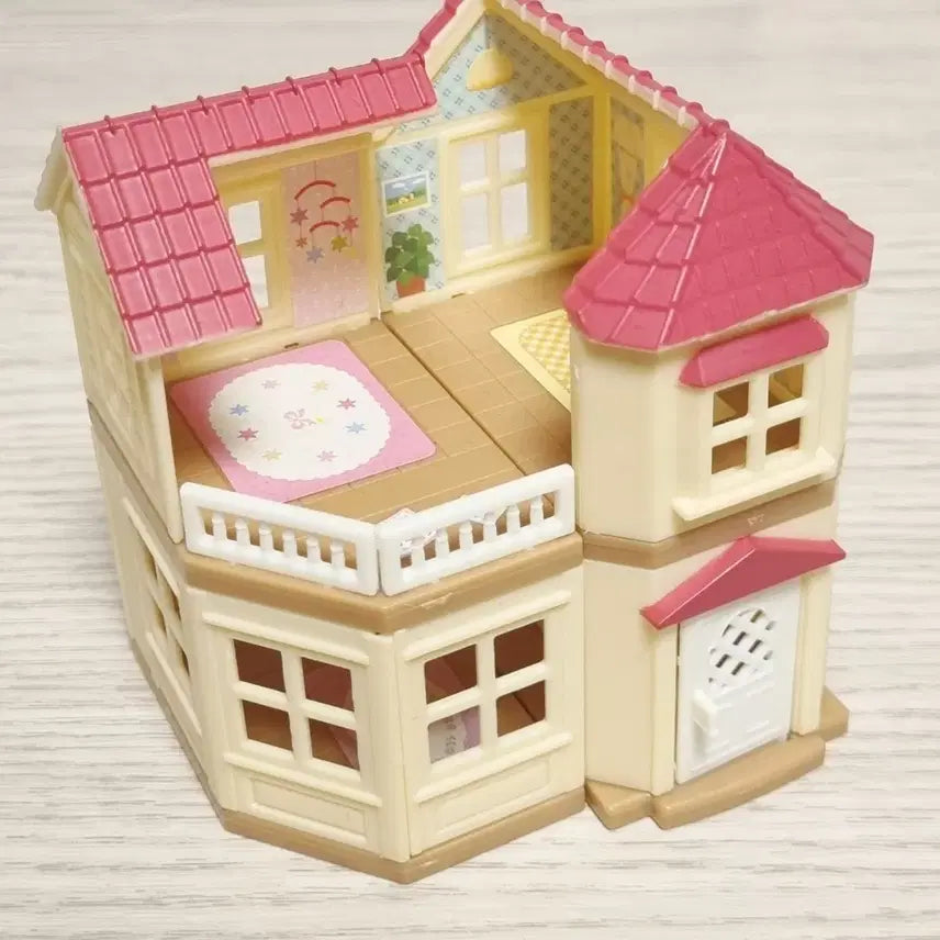 [BUNJANG] Mini Sylvanian Families Two-Story House Miniature Figure Set / 미니 실바니안 이층집 피규어 미니어쳐