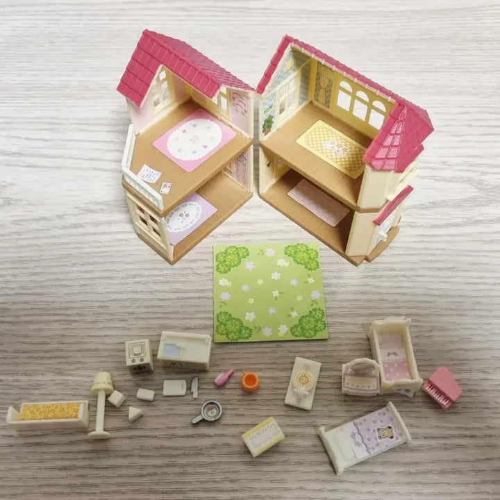 [BUNJANG] Mini Sylvanian Families Two-Story House Miniature Figure Set / 미니 실바니안 이층집 피규어 미니어쳐