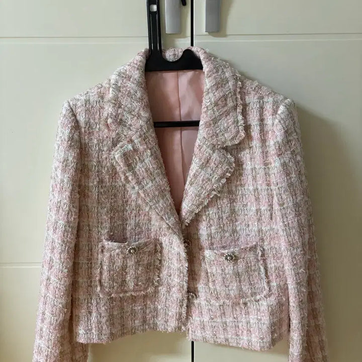 [BUNJANG] Sandro Pink Tweed Jacket / 산드로 핑크 트위드 자켓