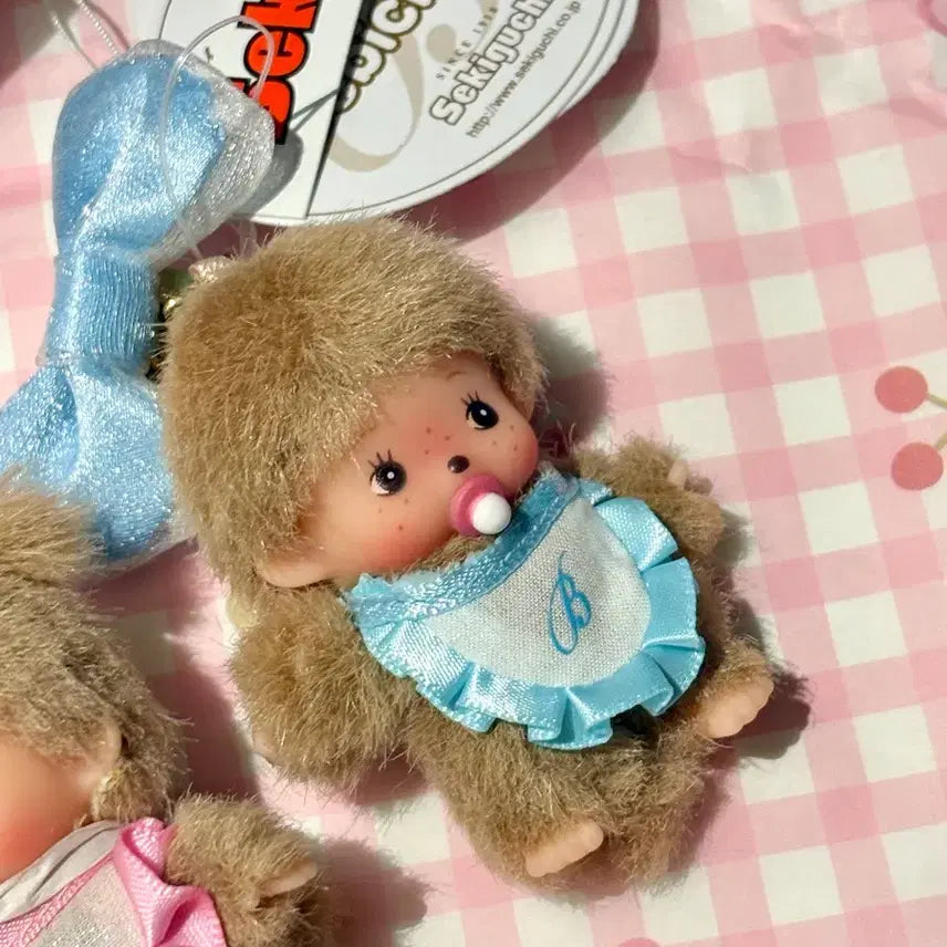 [BUNJANG] Monchhichi Sweet Baby Chichi Set Mini Keyring (Rare) / (유택) 스위트 베비치치 몬치치 세트 미니 키링 레어