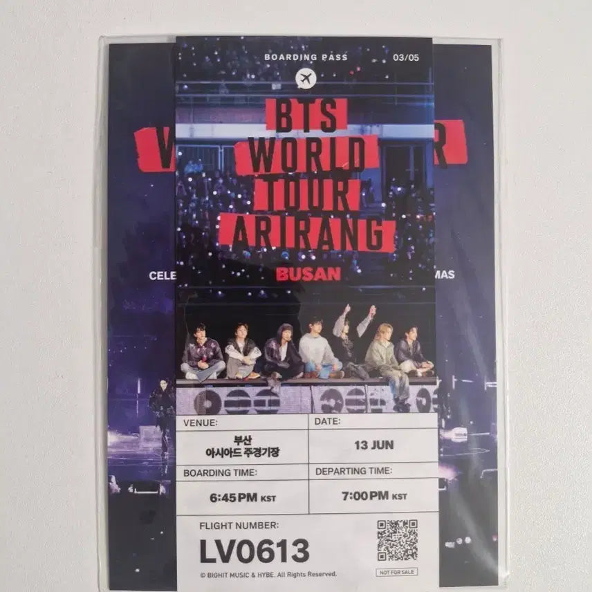 [BUNJANG] BTS 13th Anniversary Busan Concert Arirang Live Viewing POB Ticket Postcard / BTS 13주년 6/13 부산콘 아리랑 라이브뷰잉 특전 티켓 엽서