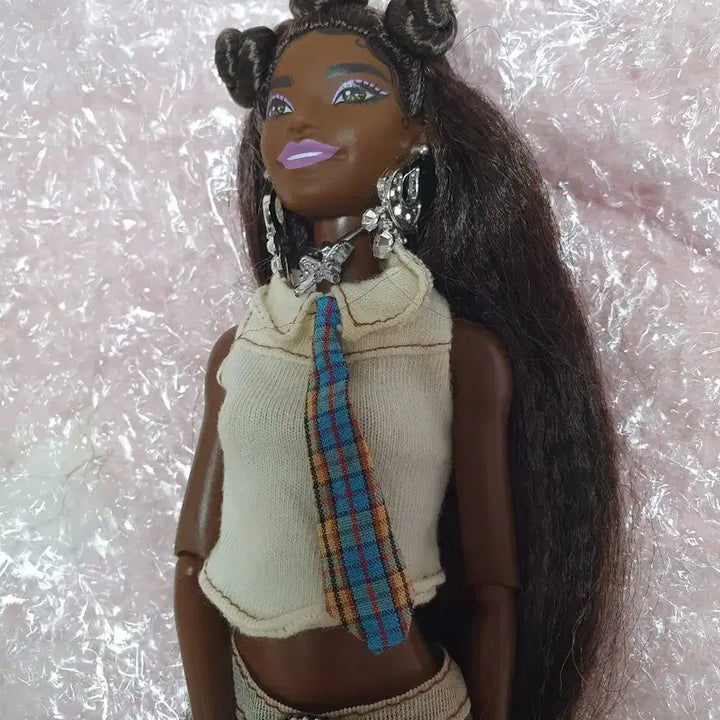[BUNJANG] Fashionista Black Barbie Doll with Long Hair / 롱헤어 패셔니스타 흑인바비