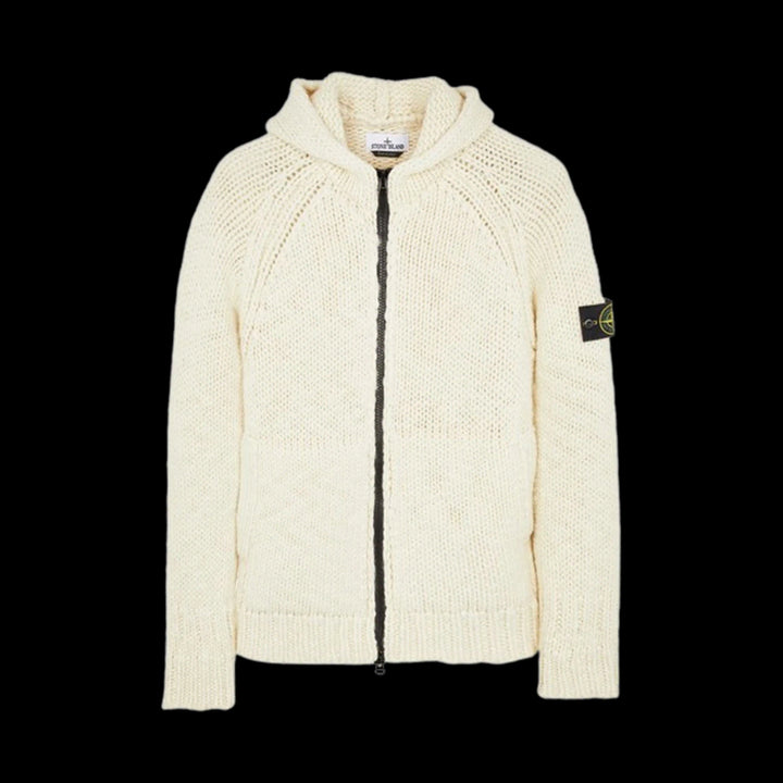[BUNJANG] Stone Island 544D4 Handmade Wool Knit Cardigan / 스톤 아일랜드 544D4 핸드메이드 필 후드 니트 가디건 스투코
