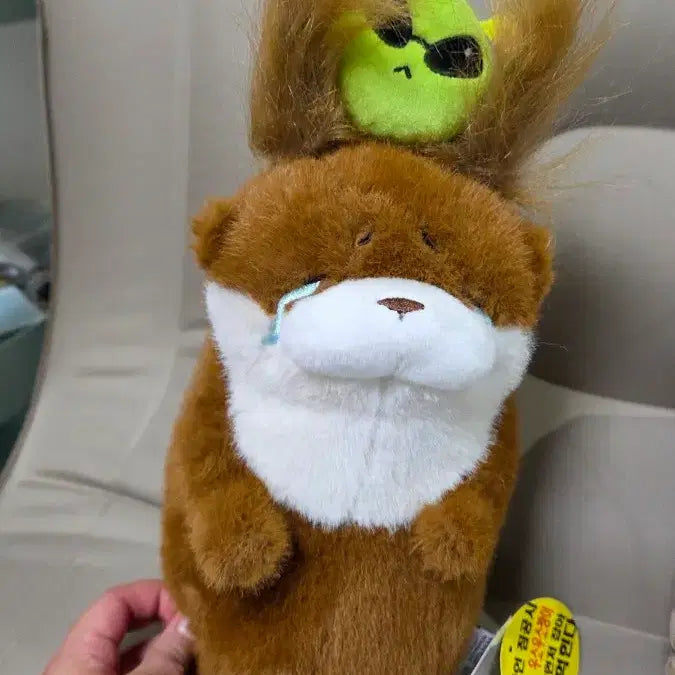 [SOLD OUT] 우는 수달 인형 초록 외계인 모자