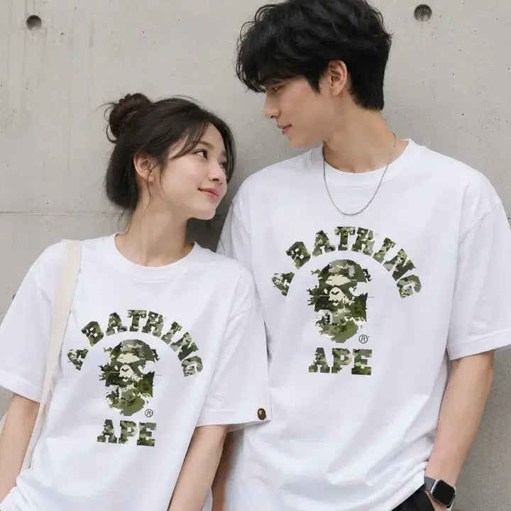 [BUNJANG] BAPE Camo Big Logo T-Shirt Black/White / 베이프 카모 로고 반팔 티셔츠 블랙/화이트